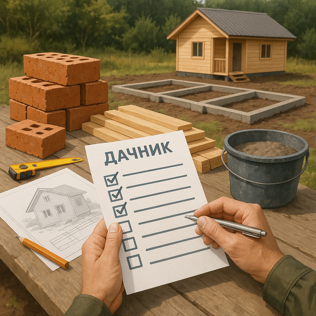 План строительства дачного дома: поэтапный чек-лист работ и материалов - иллюстрация к статье